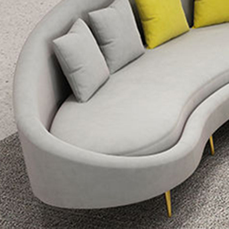 Contemporary Curved Sofa for Apartment 33.46" High Sloped Arm Sofa Clearhalo 'furn' 'furn_sofas' 'Furniture' 'Living Room Furniture' 'Sofa' 'sofas' 5684144