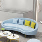 Contemporary Curved Sofa for Apartment 33.46" High Sloped Arm Sofa 90.5"L x 33.5"W x 33.5"H Blue Clearhalo 'furn' 'furn_sofas' 'Furniture' 'Living Room Furniture' 'Sofa' 'sofas' 5684146