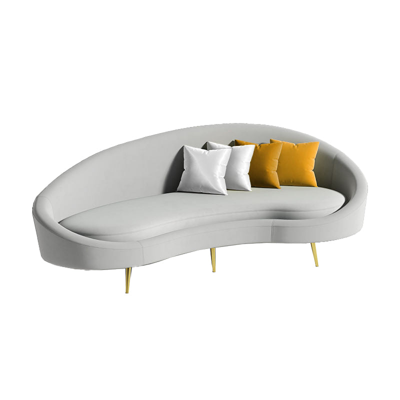 Contemporary Curved Sofa for Apartment 33.46" High Sloped Arm Sofa Grey Clearhalo 'furn' 'furn_sofas' 'Furniture' 'Living Room Furniture' 'Sofa' 'sofas' 5684153