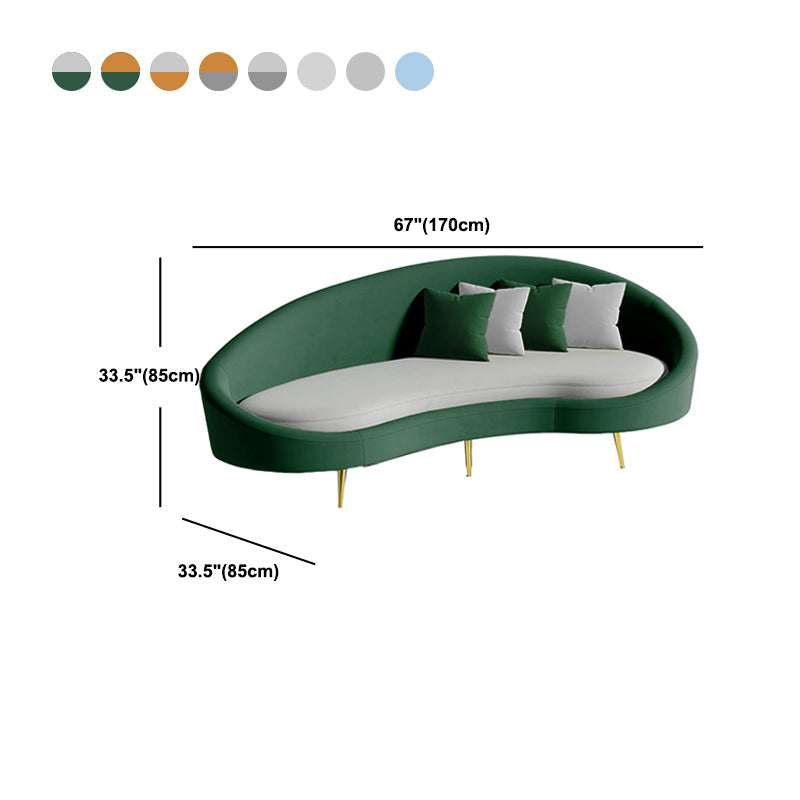 Contemporary Curved Sofa for Apartment 33.46" High Sloped Arm Sofa Clearhalo 'furn' 'furn_sofas' 'Furniture' 'Living Room Furniture' 'Sofa' 'sofas' 5684158