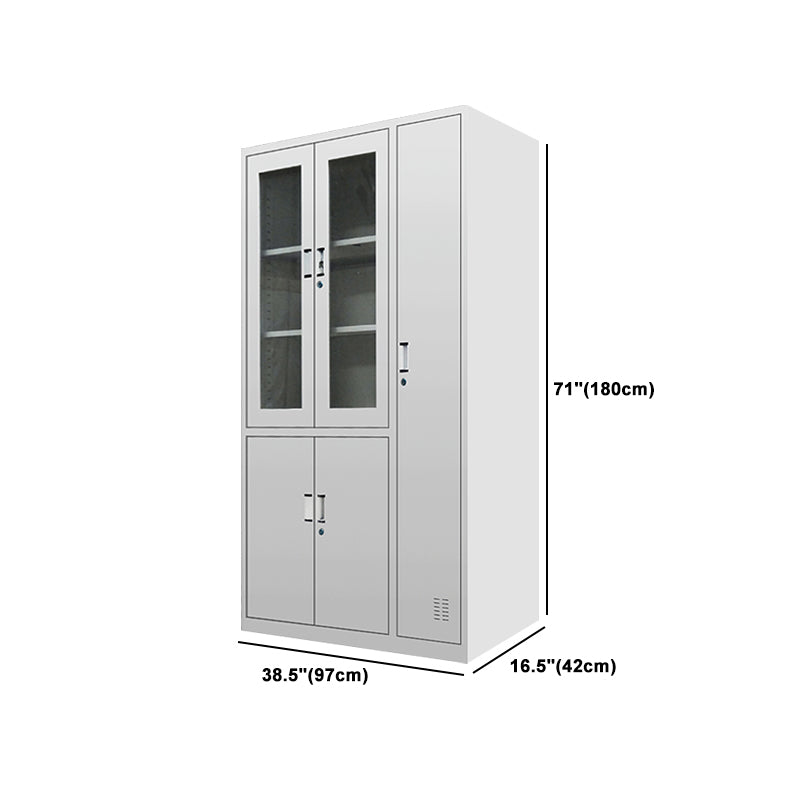 Metal Wardrobe Cabinet Contemporary Hinged Wardrobe Armoire for Bedroom Clearhalo 'Armoires & Wardrobes' 'armoires_wardrobes' 'Bedroom Furniture' 'furn' 'furn_armoires_wardrobes' 'Furniture' 5686016