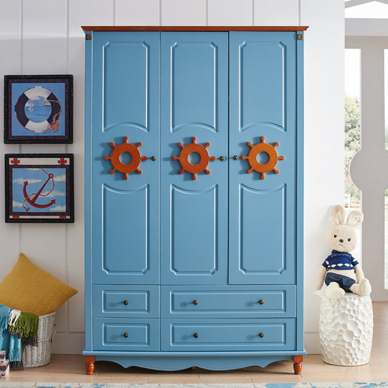 Coastal gemanipuleerde houten armoire voor slaapkamer matte afwerking kast met scharnierende deur