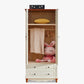 Coastal gemanipuleerde houten armoire voor slaapkamer matte afwerking kast met scharnierende deur
