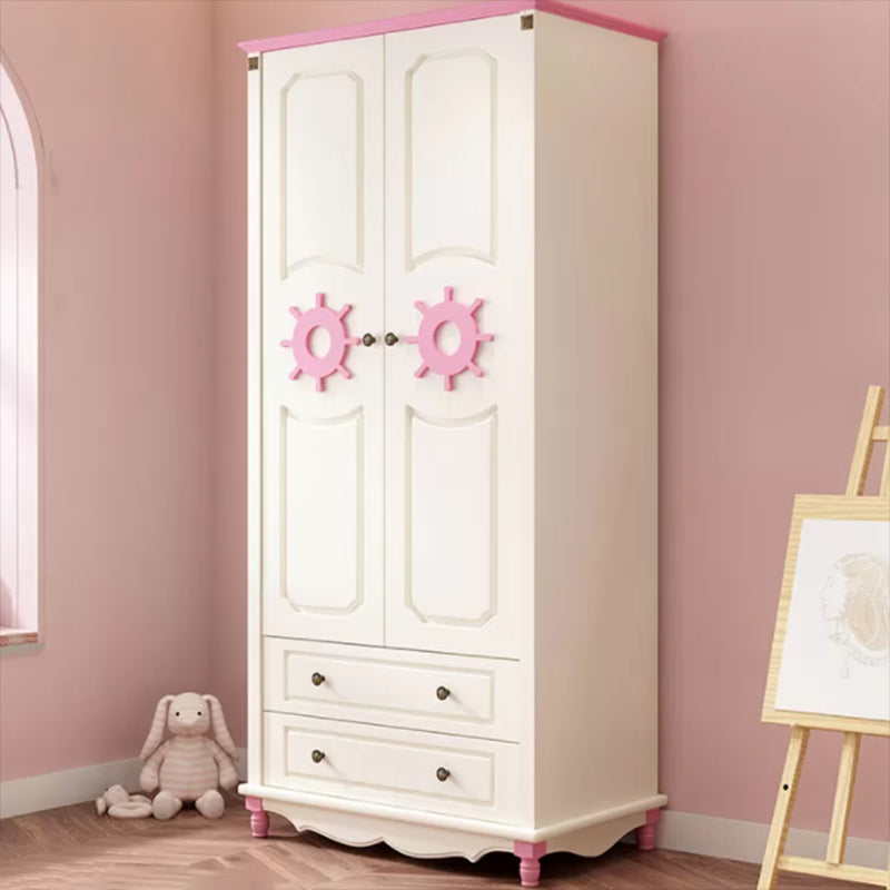 Coastal gemanipuleerde houten armoire voor slaapkamer matte afwerking kast met scharnierende deur