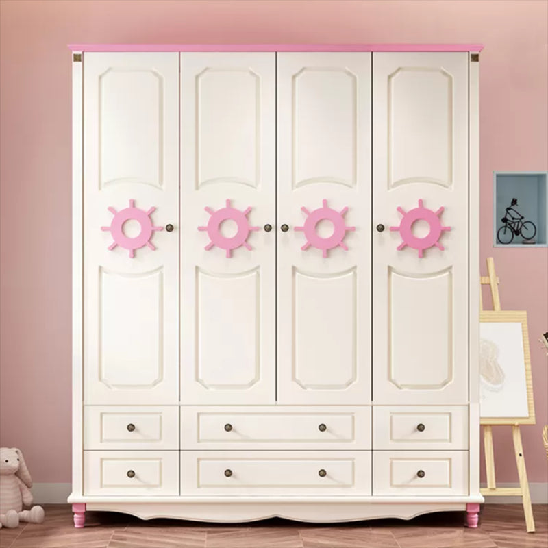 Coastal gemanipuleerde houten armoire voor slaapkamer matte afwerking kast met scharnierende deur