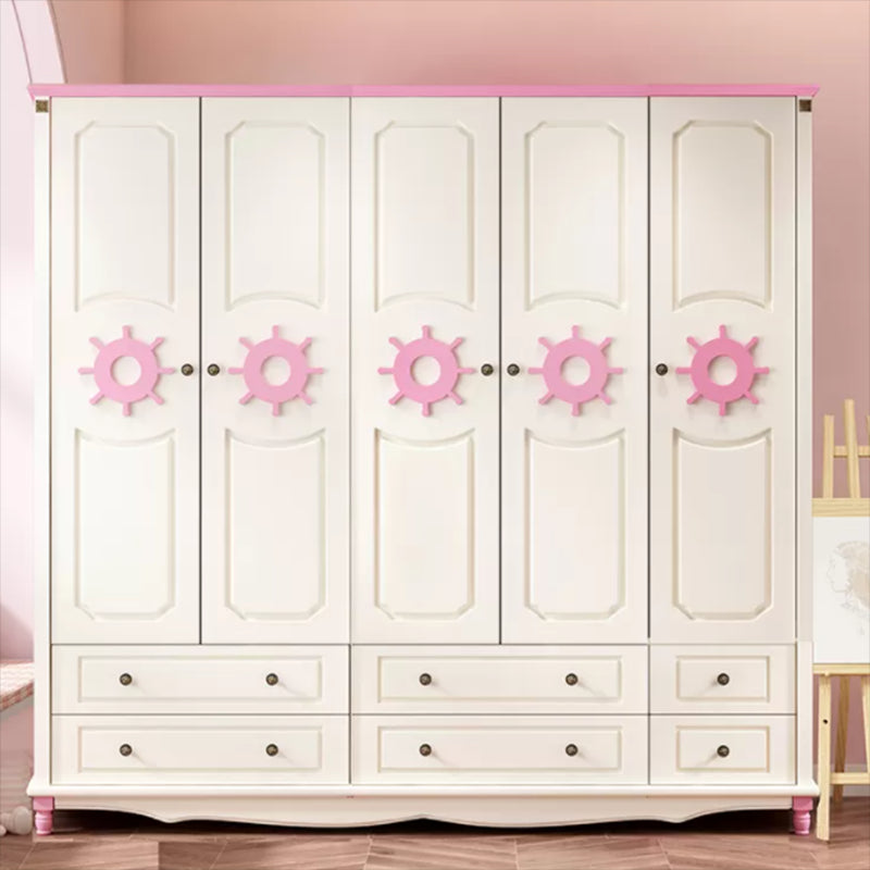 Coastal gemanipuleerde houten armoire voor slaapkamer matte afwerking kast met scharnierende deur