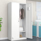 White Steel Wardrobe Cabinet Contemporary Style Wardrobe Armoire