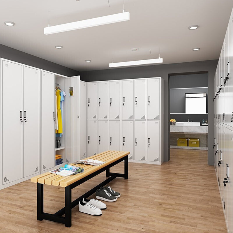 White Steel Wardrobe Cabinet Contemporary Style Wardrobe Armoire