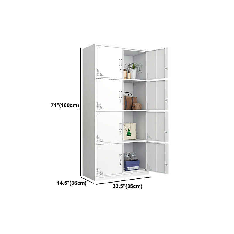 White Steel Wardrobe Cabinet Contemporary Style Wardrobe Armoire
