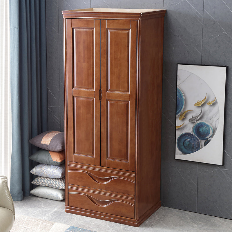 Traditionele garderobe armoire massief houten garderobe kast met planken