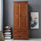 Traditionele garderobe armoire massief houten garderobe kast met planken