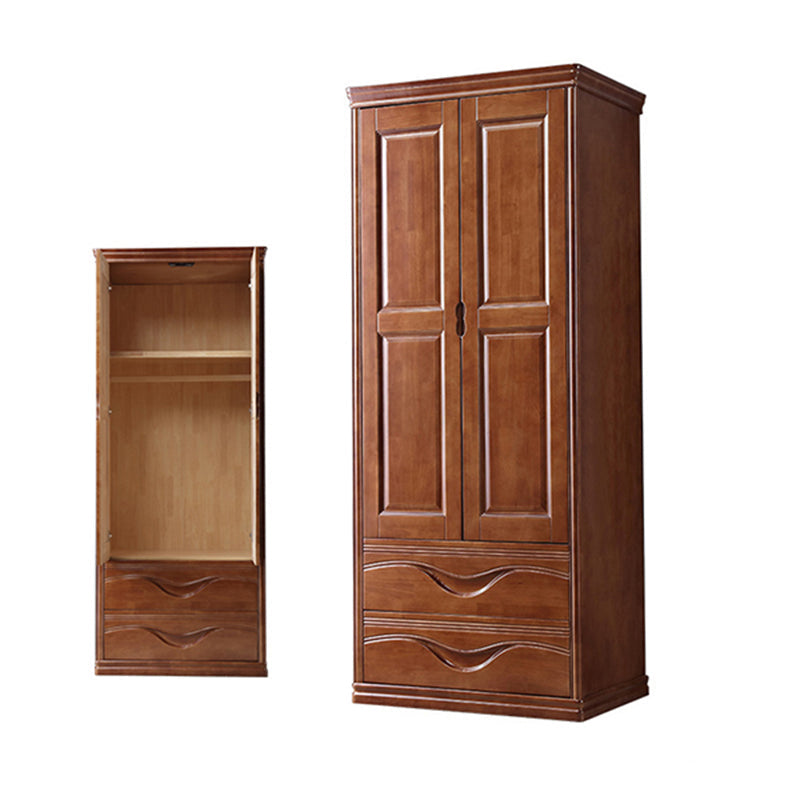 Traditionele garderobe armoire massief houten garderobe kast met planken