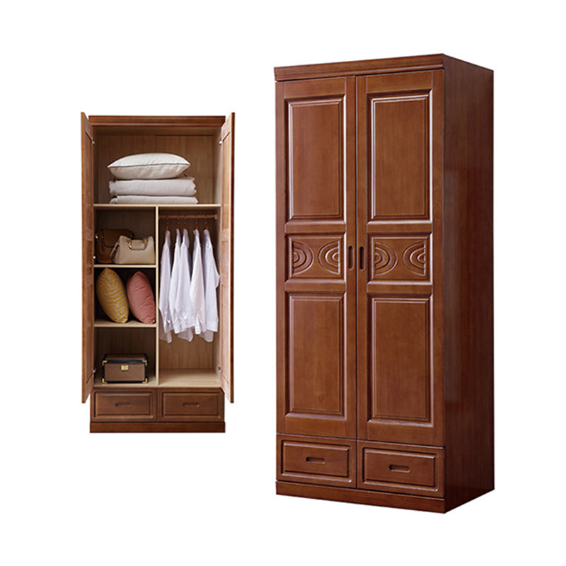 Traditionele garderobe armoire massief houten garderobe kast met planken
