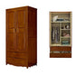 Traditionele garderobe armoire massief houten garderobe kast met planken