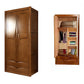 Traditionele garderobe armoire massief houten garderobe kast met planken