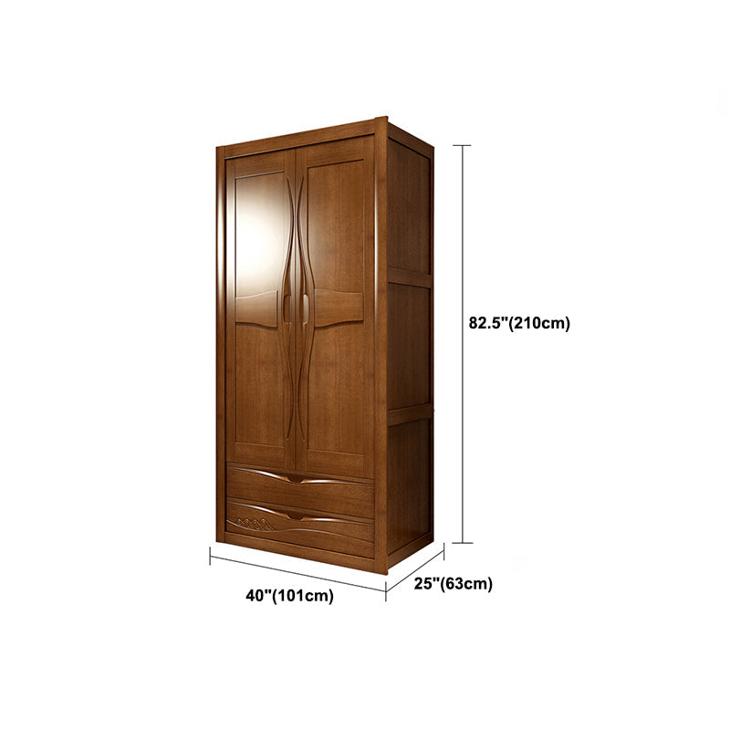 Traditionele garderobe armoire massief houten garderobe kast met planken