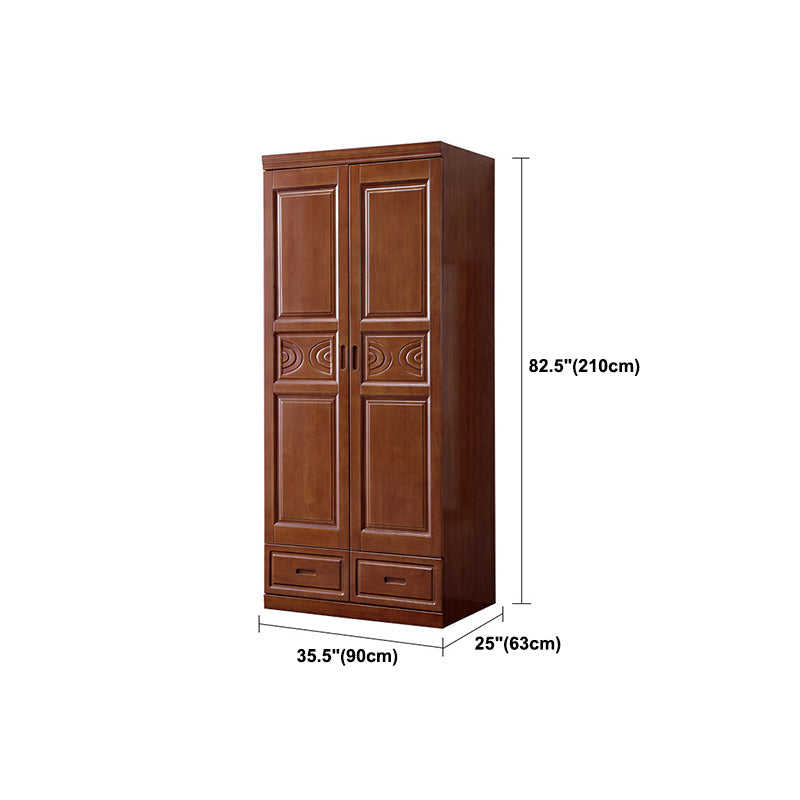 Traditionele garderobe armoire massief houten garderobe kast met planken
