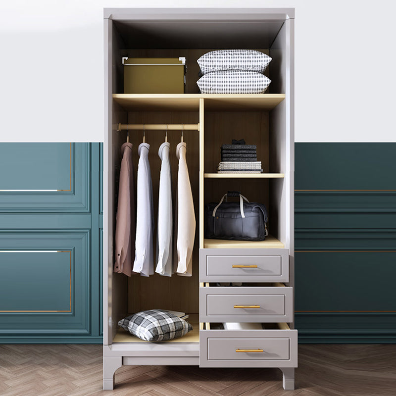 Traditionele vaste houten garderobe kast scharnierende garderobe armoire