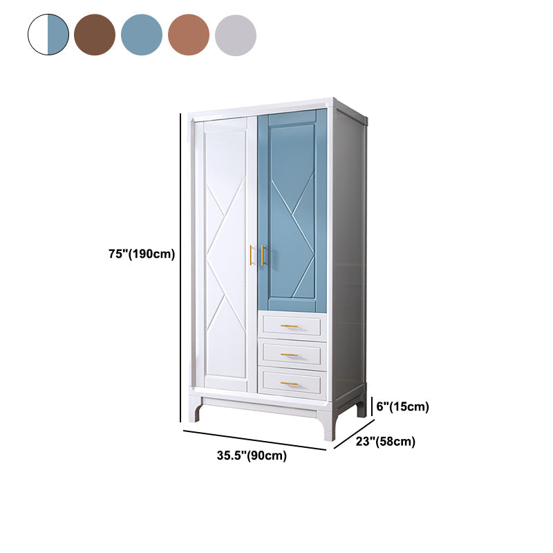 Traditionele vaste houten garderobe kast scharnierende garderobe armoire