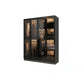 Black Glass Wardrobe Armoire Modern Style Wardrobe for Bedroom