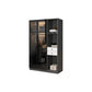 Black Glass Wardrobe Armoire Modern Style Wardrobe for Bedroom