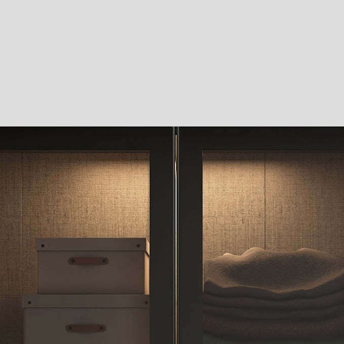 Black Glass Wardrobe Armoire Modern Style Wardrobe for Bedroom