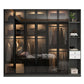 Black Glass Wardrobe Armoire Modern Style Wardrobe for Bedroom