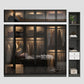 Black Glass Wardrobe Armoire Modern Style Wardrobe for Bedroom