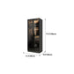 Black Glass Wardrobe Armoire Modern Style Wardrobe for Bedroom