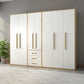 Contemporary White Storage Cabinet for Bedroom Manufactured Wood Hinged Door Cabinet