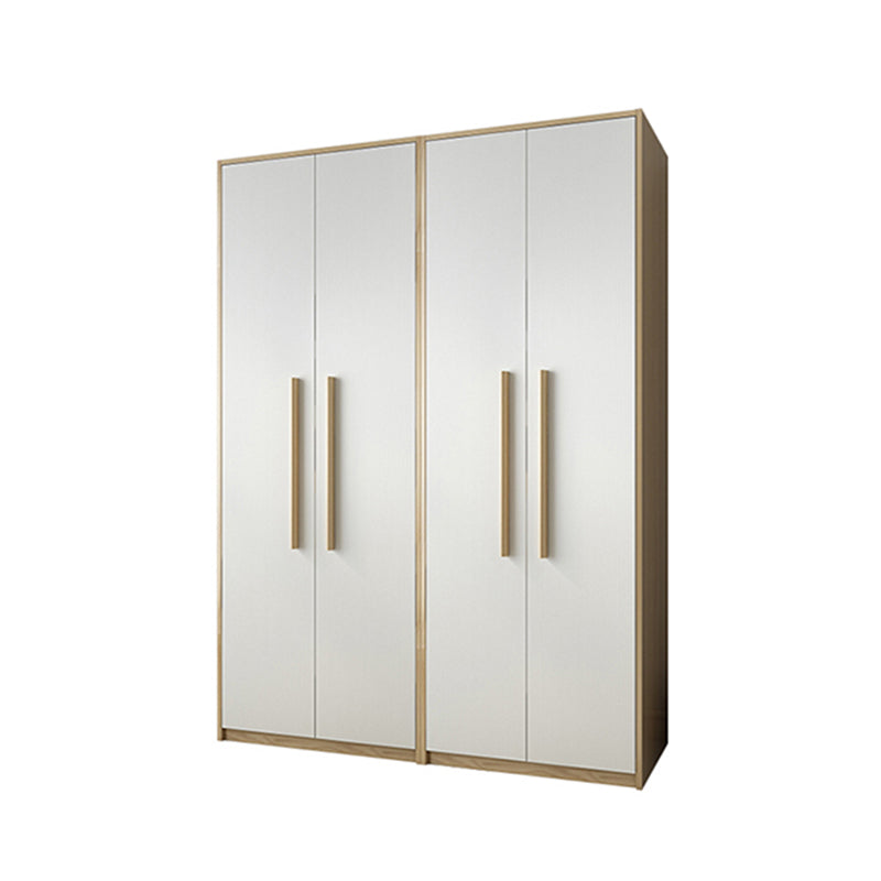 Contemporary White Storage Cabinet for Bedroom Manufactured Wood Hinged Door Cabinet