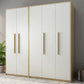 Contemporary White Storage Cabinet for Bedroom Manufactured Wood Hinged Door Cabinet