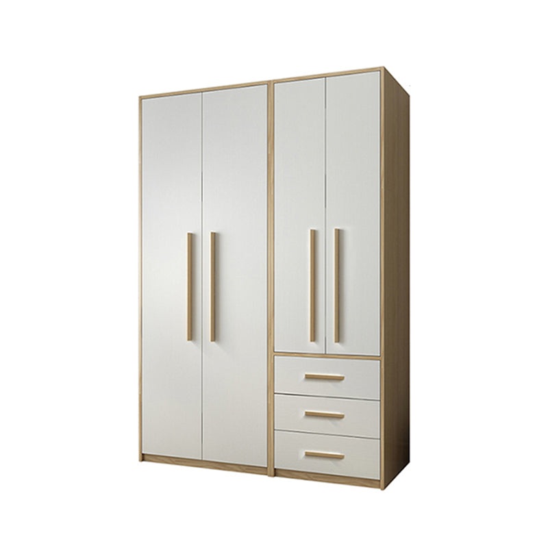 Contemporary White Storage Cabinet for Bedroom Manufactured Wood Hinged Door Cabinet