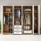 Contemporary White Storage Cabinet for Bedroom Manufactured Wood Hinged Door Cabinet