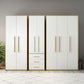 Contemporary White Storage Cabinet for Bedroom Manufactured Wood Hinged Door Cabinet