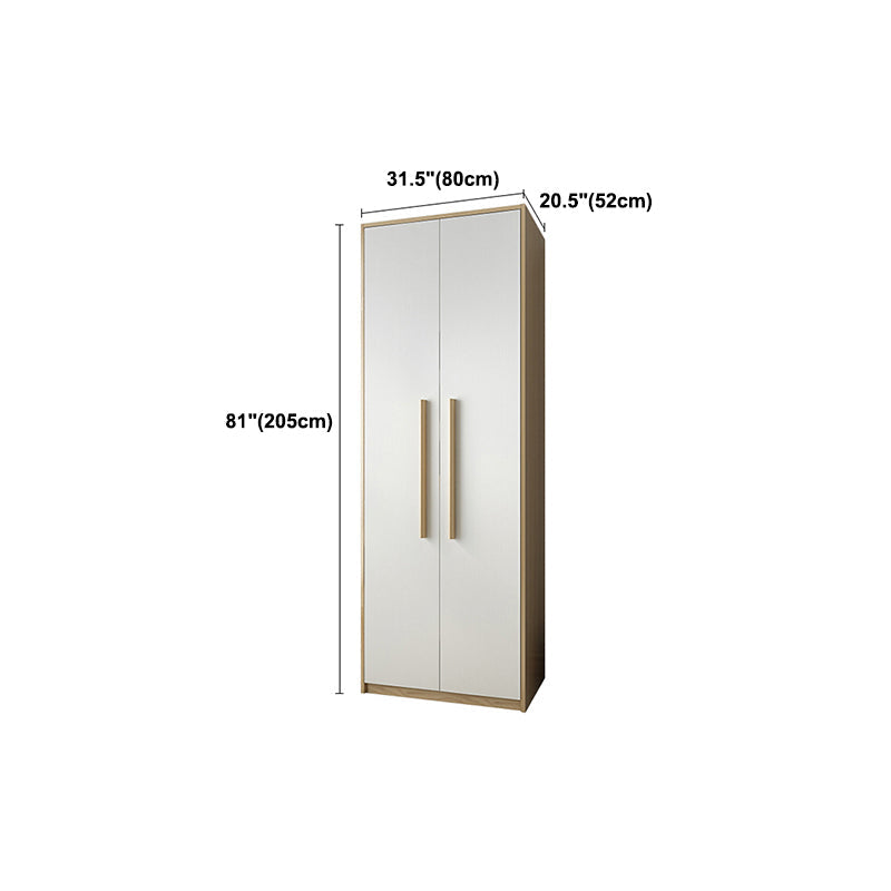 Contemporary White Storage Cabinet for Bedroom Manufactured Wood Hinged Door Cabinet