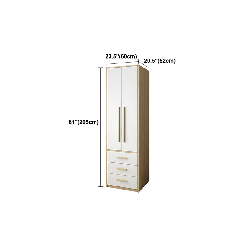 Contemporary White Storage Cabinet for Bedroom Manufactured Wood Hinged Door Cabinet
