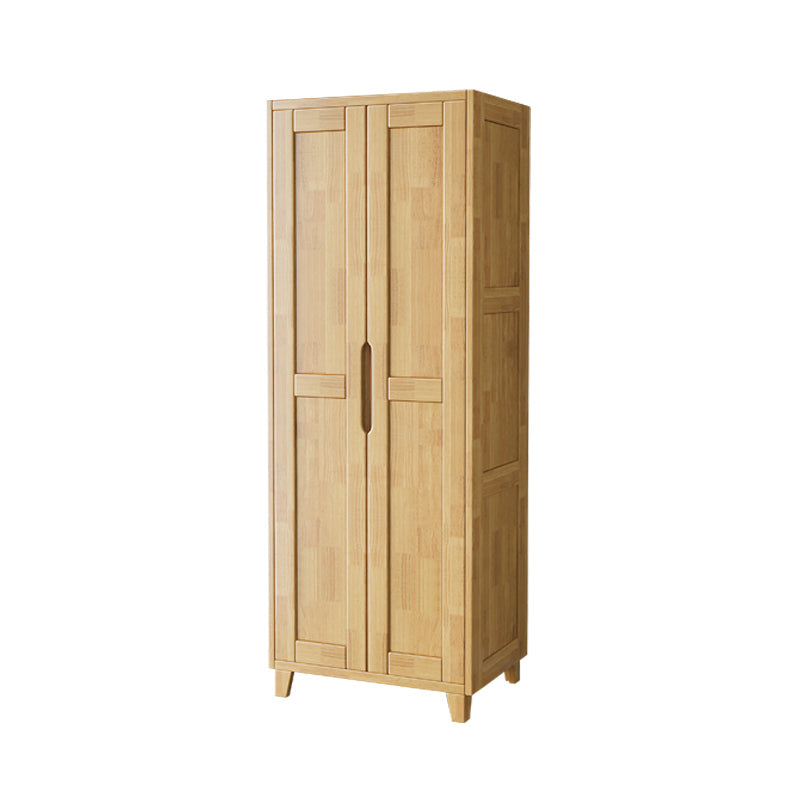 Light Wood Finish Wardrobe Armoire Traditional Wardrobe Cabinet 27"L x 20"W x 83"H Armoires & Wardrobes Clearhalo 'Armoires & Wardrobes' 'armoires_wardrobes' 'Bedroom Furniture' 'furn' 'furn_armoires_wardrobes' 'Furniture' 5686238