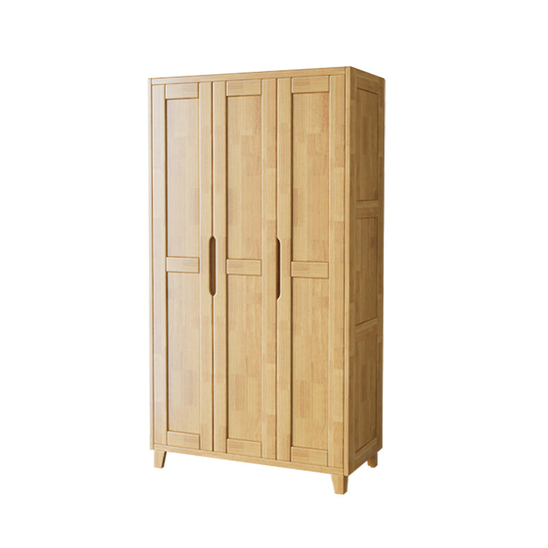 Light Wood Finish Wardrobe Armoire Traditional Wardrobe Cabinet 39"L x 20"W x 83"H Armoires & Wardrobes Clearhalo 'Armoires & Wardrobes' 'armoires_wardrobes' 'Bedroom Furniture' 'furn' 'furn_armoires_wardrobes' 'Furniture' 5686239