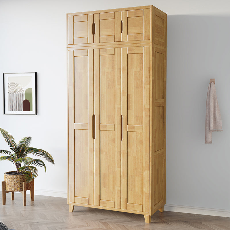 Light Wood Finish Wardrobe Armoire Traditional Wardrobe Cabinet Clearhalo 'Armoires & Wardrobes' 'armoires_wardrobes' 'Bedroom Furniture' 'furn' 'furn_armoires_wardrobes' 'Furniture' 5686240