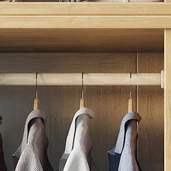 Light Wood Finish Wardrobe Armoire Traditional Wardrobe Cabinet Clearhalo 'Armoires & Wardrobes' 'armoires_wardrobes' 'Bedroom Furniture' 'furn' 'furn_armoires_wardrobes' 'Furniture' 5686250