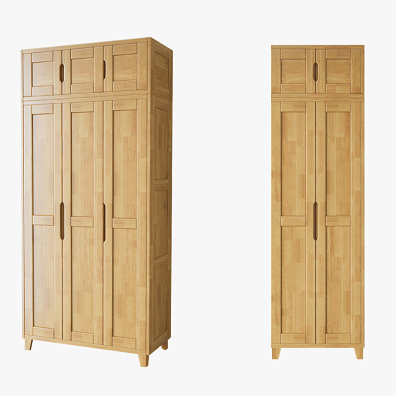 Light Wood Finish Wardrobe Armoire Traditional Wardrobe Cabinet Clearhalo 'Armoires & Wardrobes' 'armoires_wardrobes' 'Bedroom Furniture' 'furn' 'furn_armoires_wardrobes' 'Furniture' 5686255