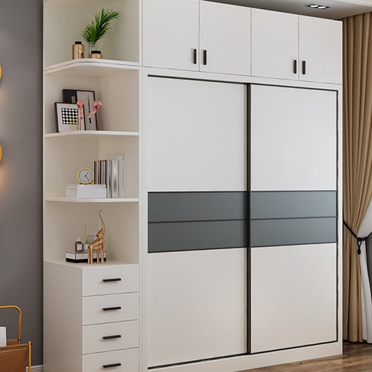 Eigentijdse stijl garderobe witte kleur houten slaapkamer garderobe kast