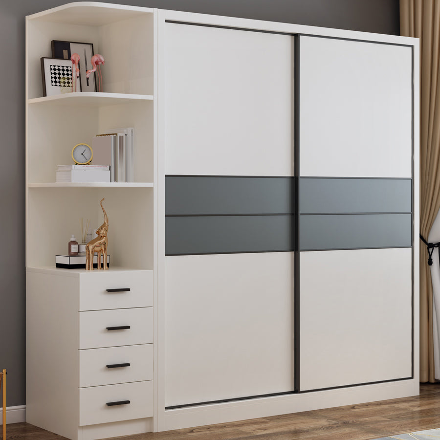 Eigentijdse stijl garderobe witte kleur houten slaapkamer garderobe kast