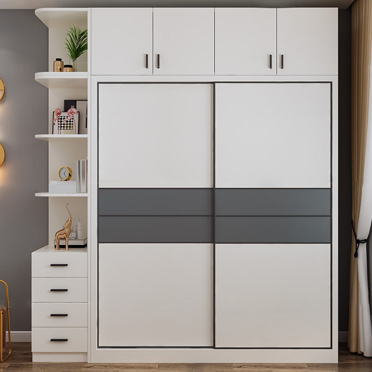 Eigentijdse stijl garderobe witte kleur houten slaapkamer garderobe kast