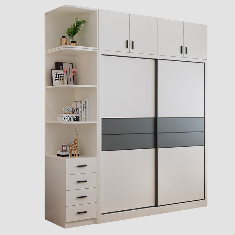 Eigentijdse stijl garderobe witte kleur houten slaapkamer garderobe kast