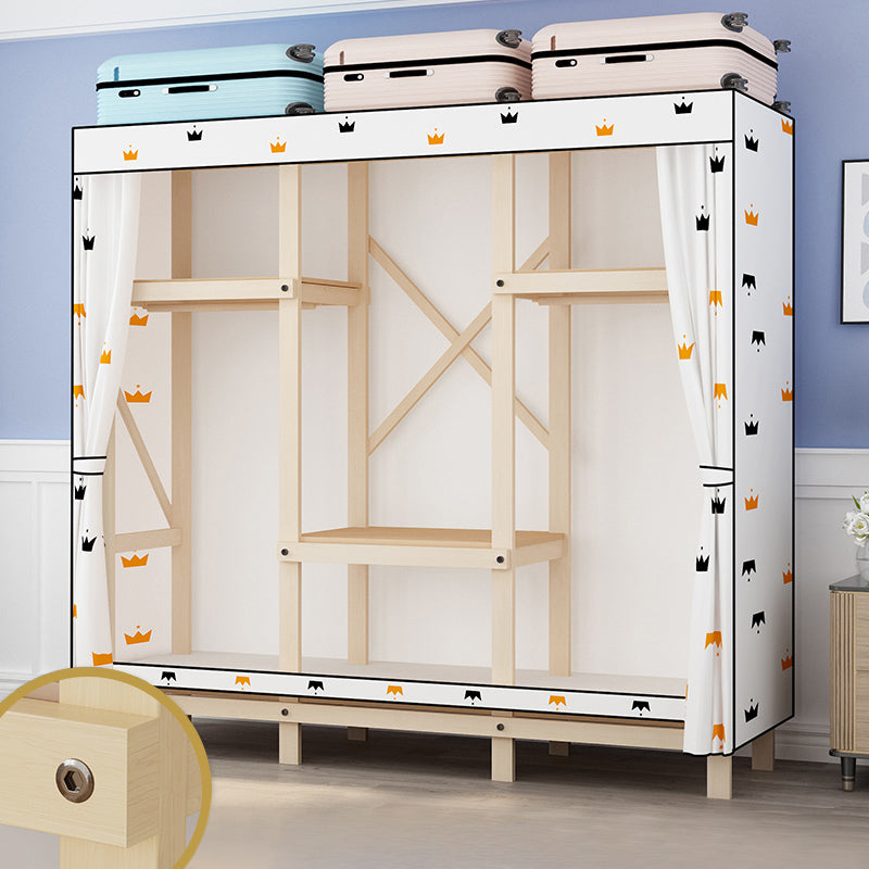 Contemporary Style Wardrobe Solid Wood 1-Door Wardrobe Closet for Bedroom 51.2"L x 17.7"W x 63.8"H White Clearhalo 'Armoires & Wardrobes' 'armoires_wardrobes' 'Bedroom Furniture' 'furn' 'furn_armoires_wardrobes' 'Furniture' 5686485