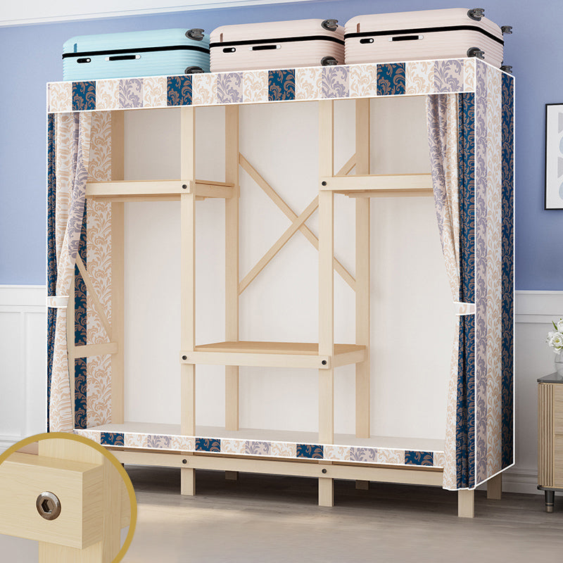 Contemporary Style Wardrobe Solid Wood 1-Door Wardrobe Closet for Bedroom 51.2"L x 17.7"W x 63.8"H Beige Clearhalo 'Armoires & Wardrobes' 'armoires_wardrobes' 'Bedroom Furniture' 'furn' 'furn_armoires_wardrobes' 'Furniture' 5686487