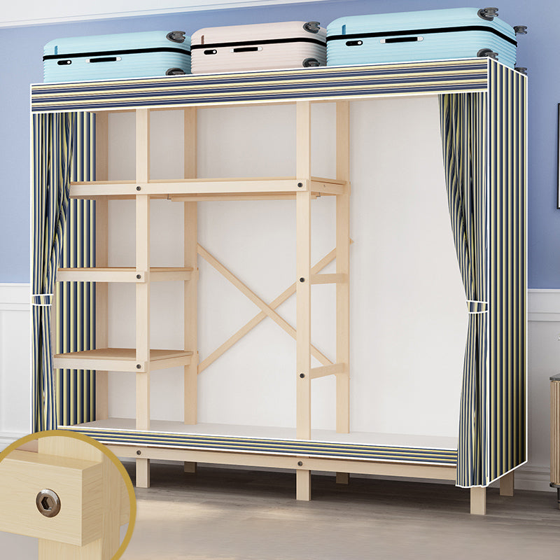 Contemporary Style Wardrobe Solid Wood 1-Door Wardrobe Closet for Bedroom 66.9"L x 17.7"W x 63.8"H Yellow Black Clearhalo 'Armoires & Wardrobes' 'armoires_wardrobes' 'Bedroom Furniture' 'furn' 'furn_armoires_wardrobes' 'Furniture' 5686508