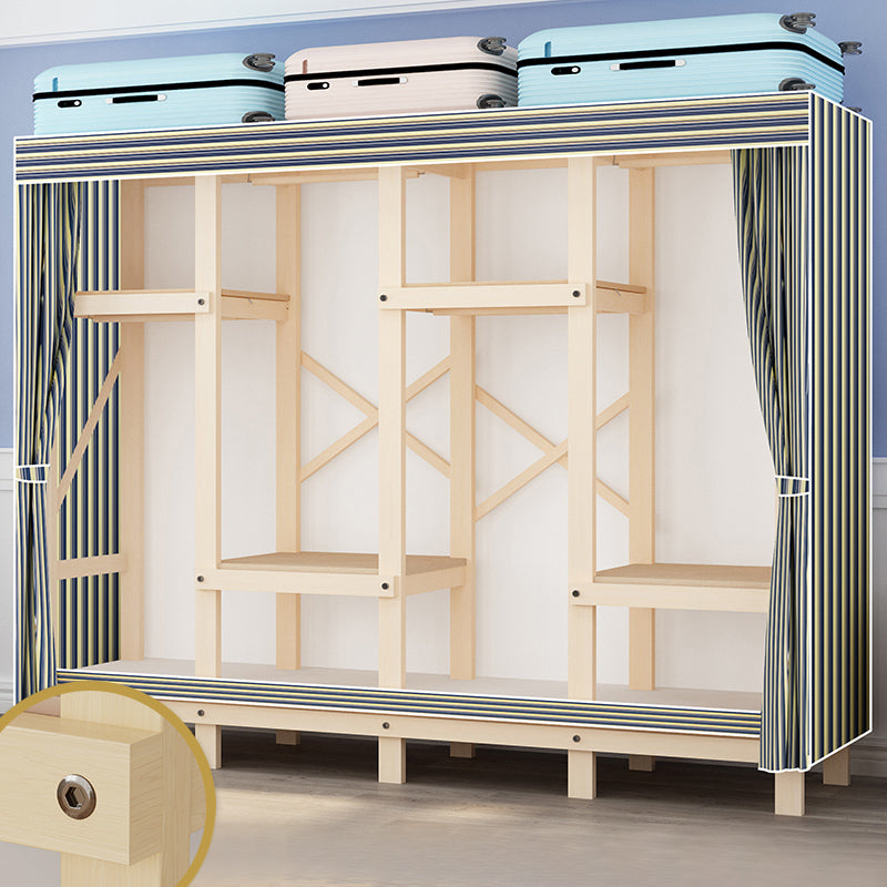 Contemporary Style Wardrobe Solid Wood 1-Door Wardrobe Closet for Bedroom 78.7"L x 17.7"W x 63.8"H Yellow Black Clearhalo 'Armoires & Wardrobes' 'armoires_wardrobes' 'Bedroom Furniture' 'furn' 'furn_armoires_wardrobes' 'Furniture' 5686521